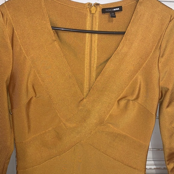 Yellow Fashion Nova Dress Size:M - Picture 4 of 7